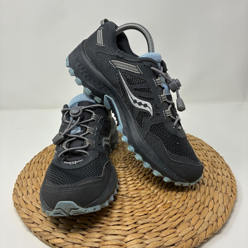 Saucony Excursion TR11 Trail Running Shoes Womens SZ 8 Grey Blue Rugged Sneakers